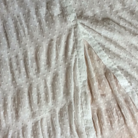 Zara white crinkle dotted Swiss button front dre - Picture 9 of 14